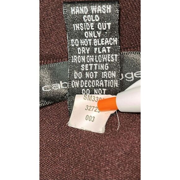 Cable & Gauge Women's Small Brown Gold Embellishment Silk Blend Tunic Top Blouse - Picture 7 of 8